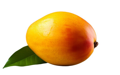 Peach With Leaf. The peach appears ripe and vibrant, while the leaf adds a touch of natural freshness to the composition. On PNG Transparent Clear Background.
