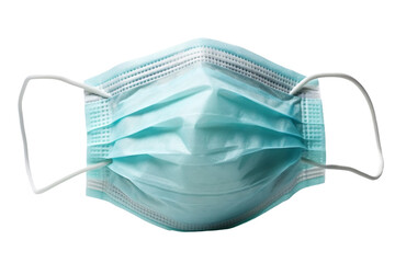 Face Mask With Blue Filter. The mask is designed to filter out particles and protect the wearer. The blue filter adds an extra layer of protection. On PNG Transparent Clear Background.