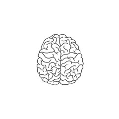 Hand drawn human brain vector, mental heath clip art, brain line art, brain vector