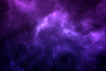 Mystical Purple Nebula Background with Twinkling Stars and Cosmic Energy Space Themed Illustration