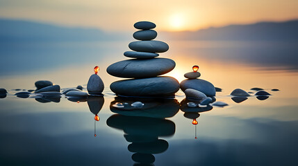 A pile of rocks sitting on the beach