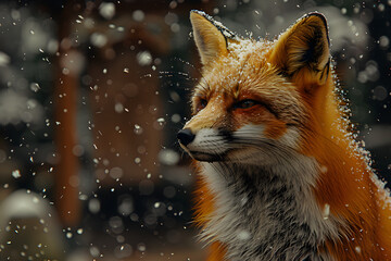 Fox Close Up in Snow
