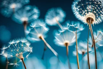 Rolgordijnen dandelion on blue © Choose your images