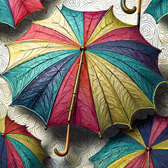 Umbrella with colorful pattern ai generative 