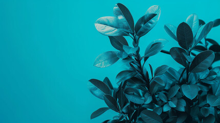 Plant blue background