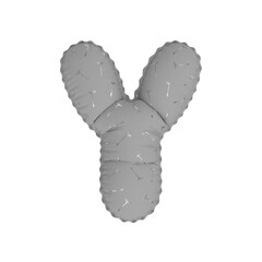 3D silver floral pattern helium balloon letter Y