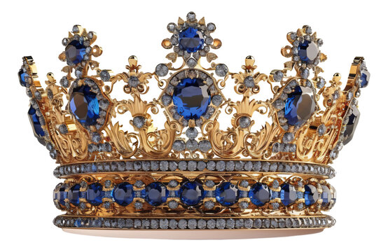 A 3D image of a shiny metal crown on a white background.