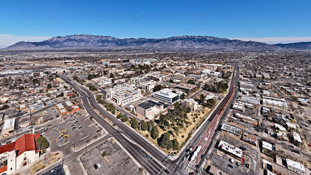 Wide Panorama of UNM Campus in Albuquerque NM