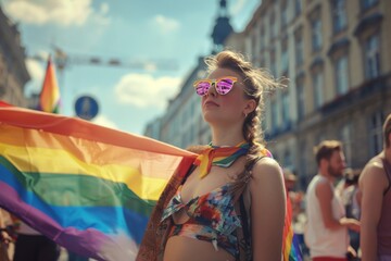 LGBTQ Pride social justice. Rainbow vitiumgender colorful lgbtiaq diversity Flag. Gradient motley...