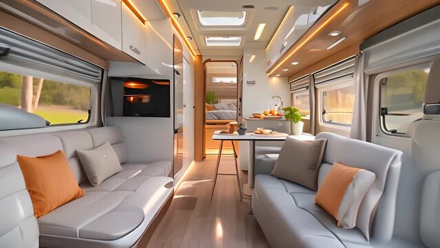 Modern caravans, trailers, and campers feature stylish and functional interior designs with a range of amenities for a comfortable mobile living experience