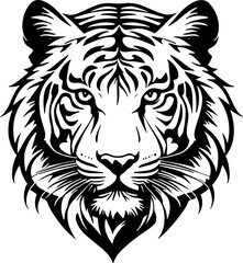 Furious Tiger head icon isolated on white background