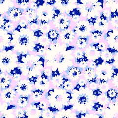 Modern white flower seamless pattern design with abstract collage leopard skin textured pink background © LilaloveDesign