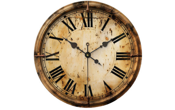 Enhancing Decor with Clocks Featuring Roman Numerals On Transparent Background.