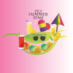 Creative Initial letter  it's summer time logo design with modern business vector template. Creative isolated  it's summer time monogram logo design
