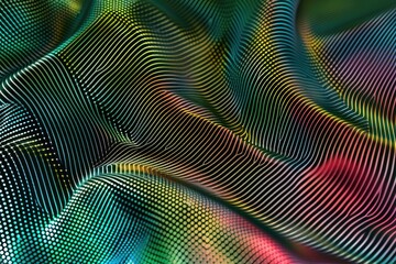 light black holographic mesh wavy texture background abstract green gradation
