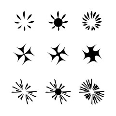 Flat sparkling stars collection abstract geometric