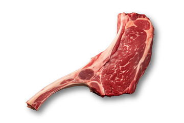 Fresh raw tomahawk steak isolated on transparent or white background, png