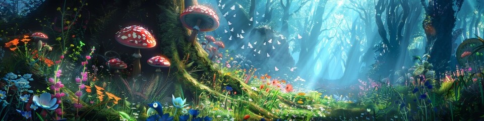 Fototapeta na wymiar Fantastical world imagination magical forest