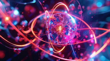 Fototapeta premium Stylized sci fi interpretation of quantum computing