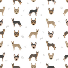 Lupo Italiano seamless pattern. Different coat colors set