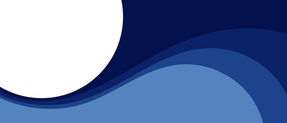 Modern abstract background with smooth blue waves and white space for text