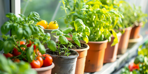 Fototapeta na wymiar vegetable garden on the balcony (3)