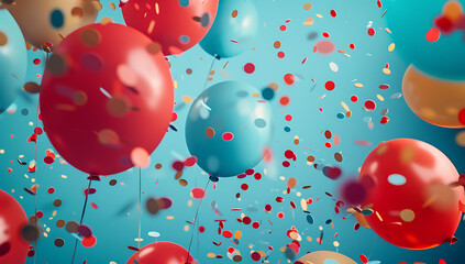 colorful party balloons confetti confetti confetti in