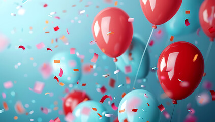 colorful party balloons confetti confetti confetti in