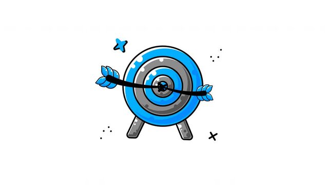 Blue target with centered arrow suitable for business concepts, marketing strategies, goal setting, success themes, and hitting targets in projects.
