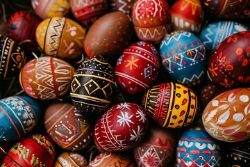 Fototapeta na wymiar Exquisite Hand-Painted Easter Egg Collection