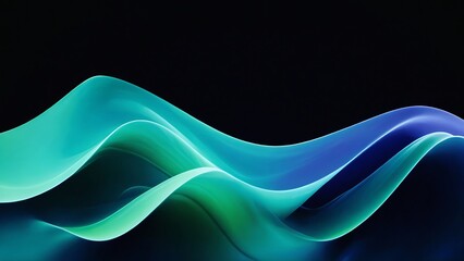 Windows 11 Abstract Green and Blue Waves Wallpaper