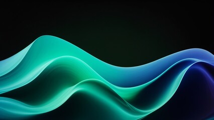 Windows 11 Abstract Green and Blue Waves Wallpaper
