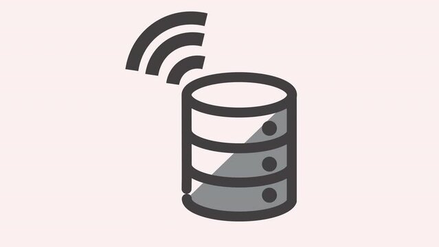 Animated Icon of a database suitable for techrelated designs. Perfect for software development, IT services, database management, and data analytics projects.