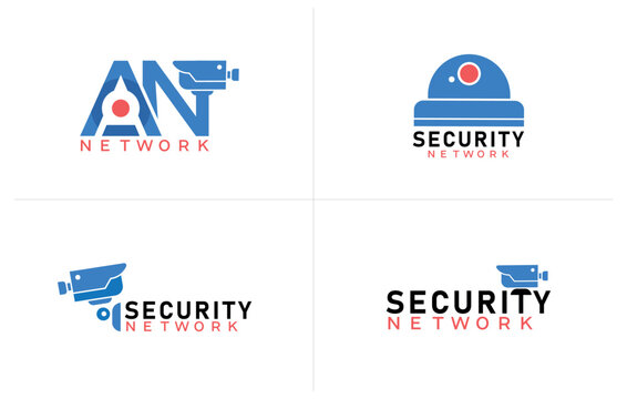 Security camera protection logo design illustration