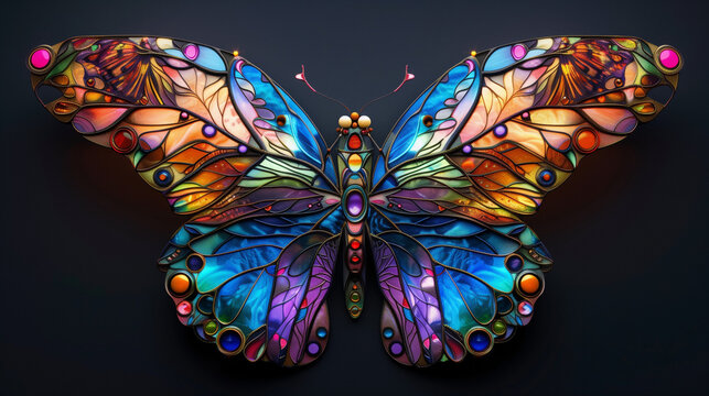butterfly displaying intricate patterns and vibrant colors