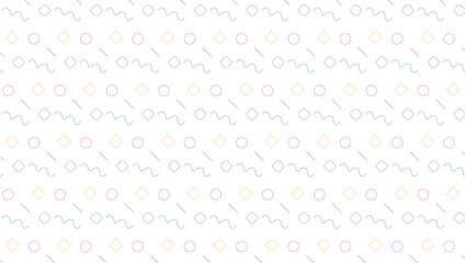 Geometric Vector pattern colorfull with red, yellow, blue , green and red. Form a triangle, a line, a circle arc. Hipster fashion Memphis style.
