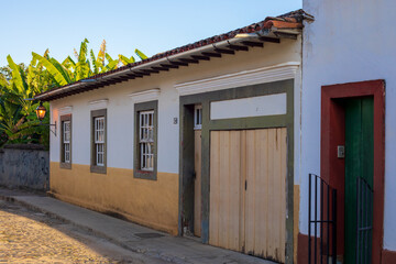 Fototapeta na wymiar Typical Simple Houses on Santo Antonio Street