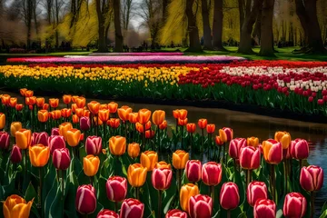 Meubelstickers tulip field in spring © Ahmad's 