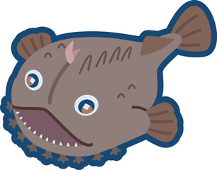 かわいいアンコウのイラスト