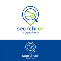 pin search auto technology logo design vector illustration