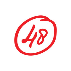 48 points exam result illustration, forty eight points test score