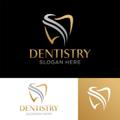 luxury dentistry logo design vector illustration