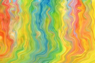 Vibrant Abstract Fluid Art Background with Swirling Rainbow Colors and Wavy Patterns for Creative Designs