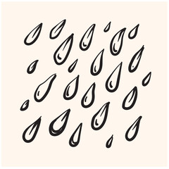 Simple cute shape design. Heaven drizzle shape element template on light liking with illustration style doodle and line art