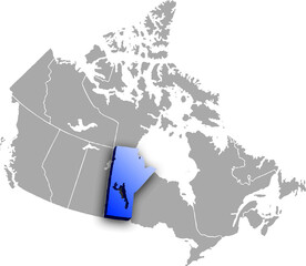 MANITOBA DEPARTMENT MAP STATE OF CANADA 3D ISOMETRIC MAP