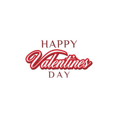 Valentines typography design on white background 