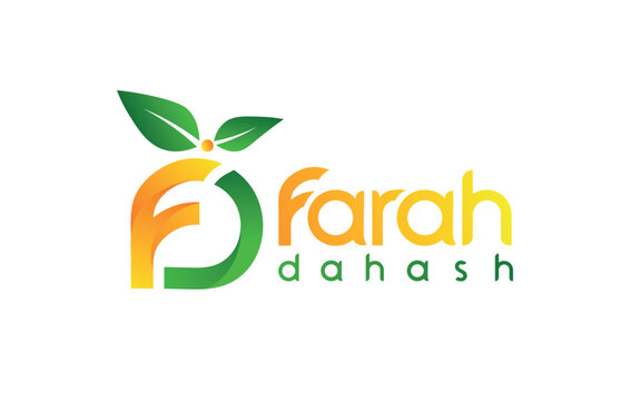 FR Health Nutrition logo design, healthy food nutrition logo designs