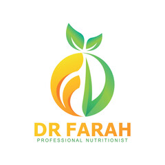 FR logo Health Nutrition design, healthy food nutrition logo designs