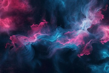 Vibrant Cosmic Nebula with Pink and Blue Hues, Abstract Space Background for Science and Fantasy Concepts