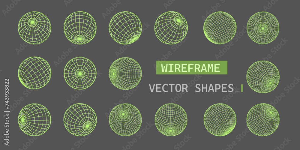 Poster retro futuristic wireframe sphere grid. perspective mesh, 3d grid. low poly geometric elements